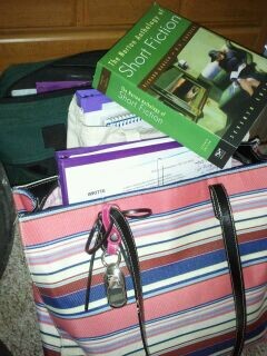 This is how busy I am right now A picture of my school bags packed with books