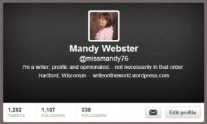 Mandy Webster Twitter @missmandy76