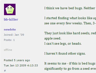 I think we have bed bugs discussion board