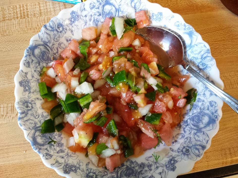 a bowl of salsa fresco