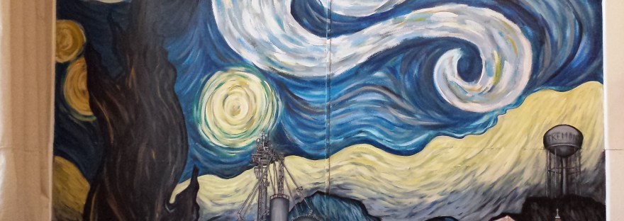 a corn country rendition of van Gogh’s Starry Night.